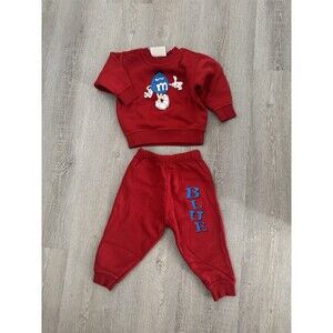 RARE Deadstock Candies M&M’s World Mini’s Red Sweatsuit  Made In the USA 18m